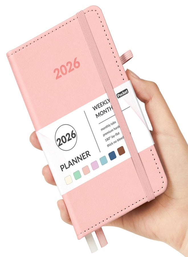 Forvencer Pocket Planner 2026, Weekly Monthly Planners with Month Tabs for Purse, 3.5" x 6", Jan 2026-Dec 2026, Cute Small Daily Academic Calendar, Elastic Band, Hardcover Agenda for Women, Teacher - Image 1